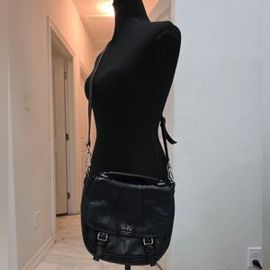 Coach Black Crossbody Bag with Silver Accents